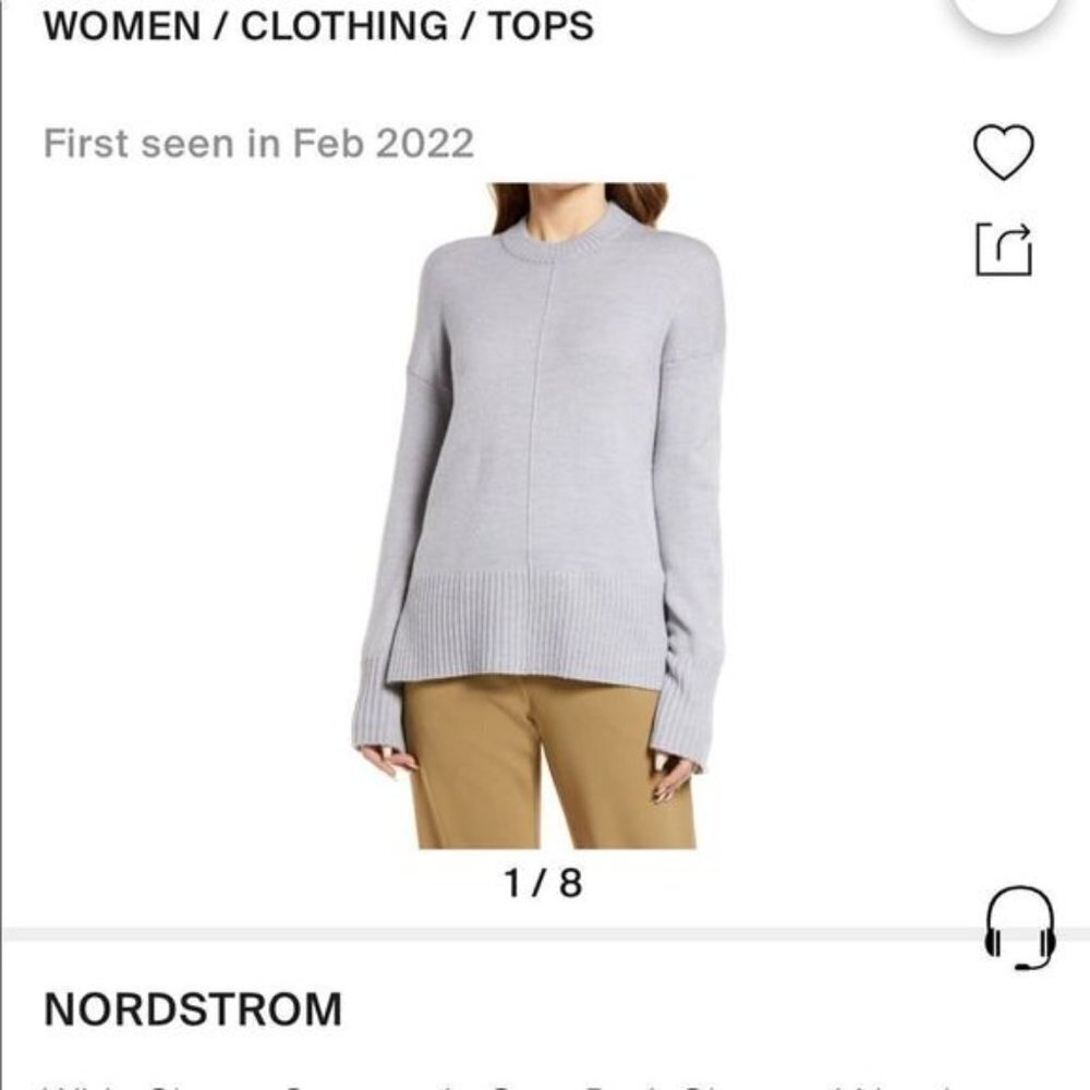 Nwot Nordstrom wide sleeve sweater in grey dark Heather fall winter warm soft - Picture 2 of 12